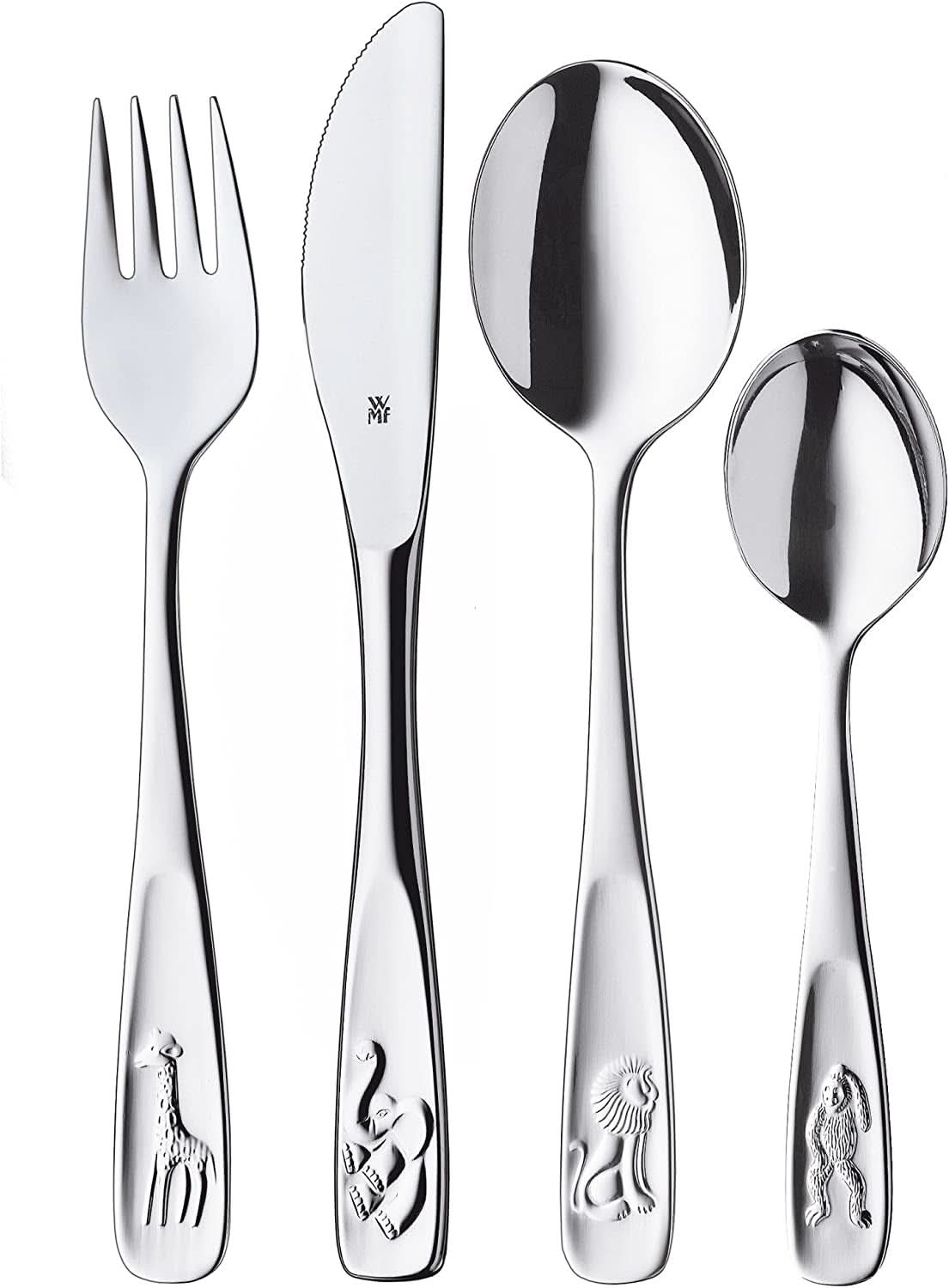 WMF Animals Edelstahlbesteck für Kinder, 4-teilig, poliert Cromargan Kitchen Naty Shop