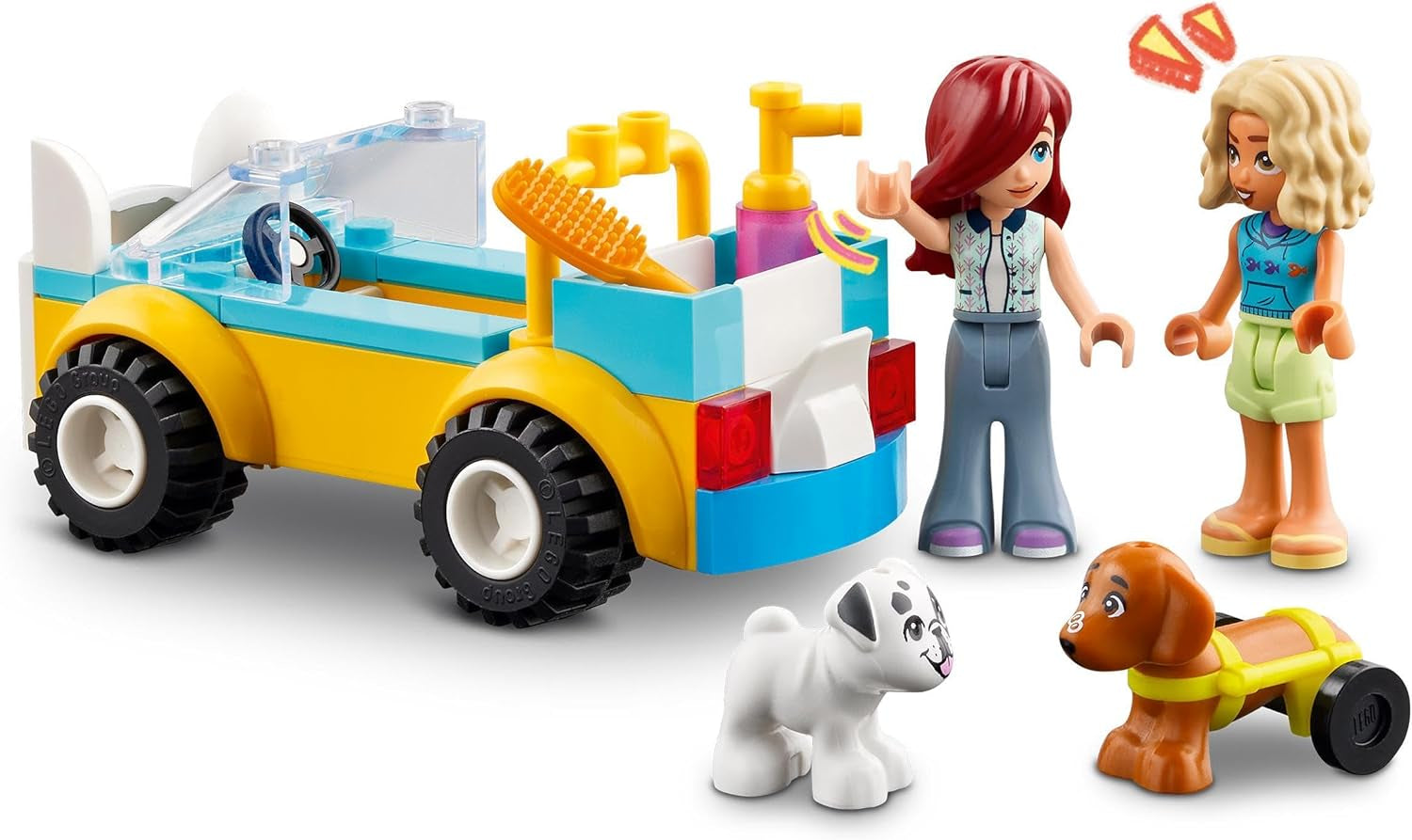 LEGO Friends Mobiler Hundepflegesalon, Rollenspiel-Tierfahrzeug-Spielset, Kinderspielzeug mit 2 Figuren und 2 Hunden für Mädchen und Jungen ab 4 Jahren, Hundepflegeset 42635 Bausätze Beuche den LEGO-Store