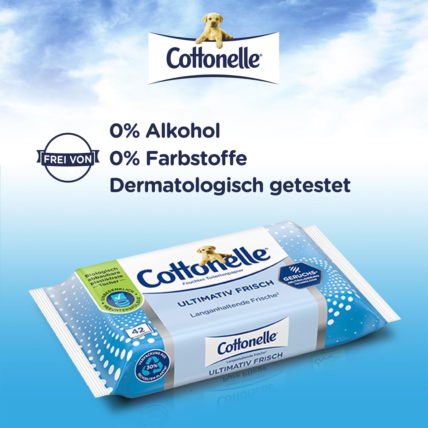 Feuchttücher, Ultimate Fresh, 12 x 42 Tücher, Deodycylx-Technologie, hautfreundlich, alkohol- und farbstofffrei, empfindlich, biologisch abbaubar