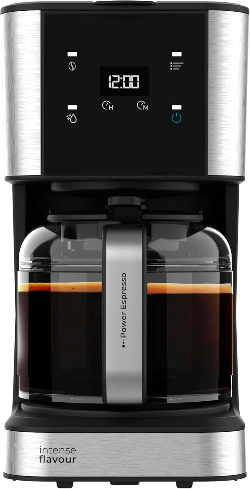 Espresso mit Filter Cecotec Coffee 66 Drop and Touch, Leistung 950 W, 1,5 l, 12 Tassen, Touchscreen, Glaskaraffe, 24-Stunden-Timer, 6 Schalter, wiederverwendbarer Netzfilter