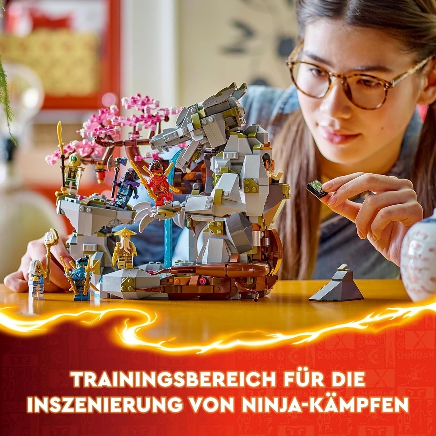 LEGO NINJAGO Drachenstein-Tempel-Drachenspielzeug mit 6 Ninja-Figuren, großes Set zum Bauen, Spielen und Ausstellen, Geburtstagsgeschenk für Jungen und Mädchen ab 13 Jahren. 71819 Bausets Besuchen Sie den LEGO-Store