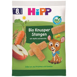 HiPP Bio Knusper Stangen Apfelkarotte (7 x 30g), Babysnack ab 8. Monat, Süße nur aus Früchten und Gemüse, glutenfrei, in bester Bio-Qualität