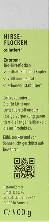 Hirse-Flocken Bio, 6er Pack (6 x 400 g) Getreide Naty Shop