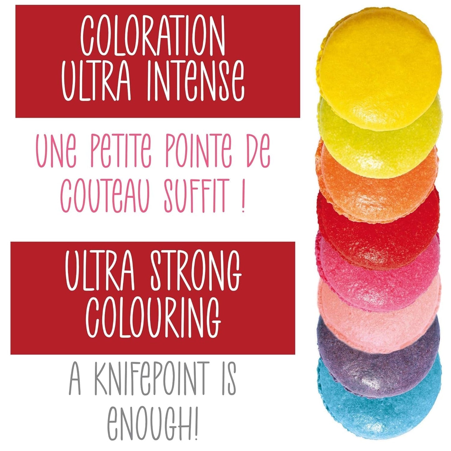 Scrapcooking – Set mit 9 pulverförmigen Lebensmittelfarben – Blau, Gelb, Rosa, Lila, Orange, Limettengrün, Rot, Puderrosa, Schwarz – Essbares Farbpulver für Kuchen, Muffins, Macarons – 4270