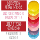 Scrapcooking – Set mit 9 pulverförmigen Lebensmittelfarben – Blau, Gelb, Rosa, Lila, Orange, Limettengrün, Rot, Puderrosa, Schwarz – Essbares Farbpulver für Kuchen, Muffins, Macarons – 4270