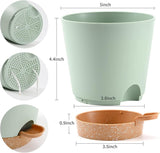 Blumentopf, 6 Stück, 12,7 cm, selbstbewässernder Übertopf, hohe Drainage, Blumentopf für drinnen und draußen, mit Reservoir-Tablett und Bewässerungsrand, Garten-Pflanzgefäß, Garten