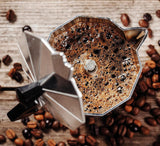 Cilio Classico Espressomaschine für 6 Tassen | elektrisch 480W | Ø 11,5 cm Höhe: 25 cm | Aluminium | rot | integriertes Kochfeld | mit Warmhaltefunktion und Reduzierfilter | für Reisen oder Camping