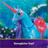 Unicorn River Einhorn-Akademie – 28 cm hohes, originales Isabel-Einhorn aus der Netflix-Serie, mit echter Mähne und Schweif, abnehmbarem Zaumzeug und Sattel sowie Bürste, für Kinder ab 4 Jahren