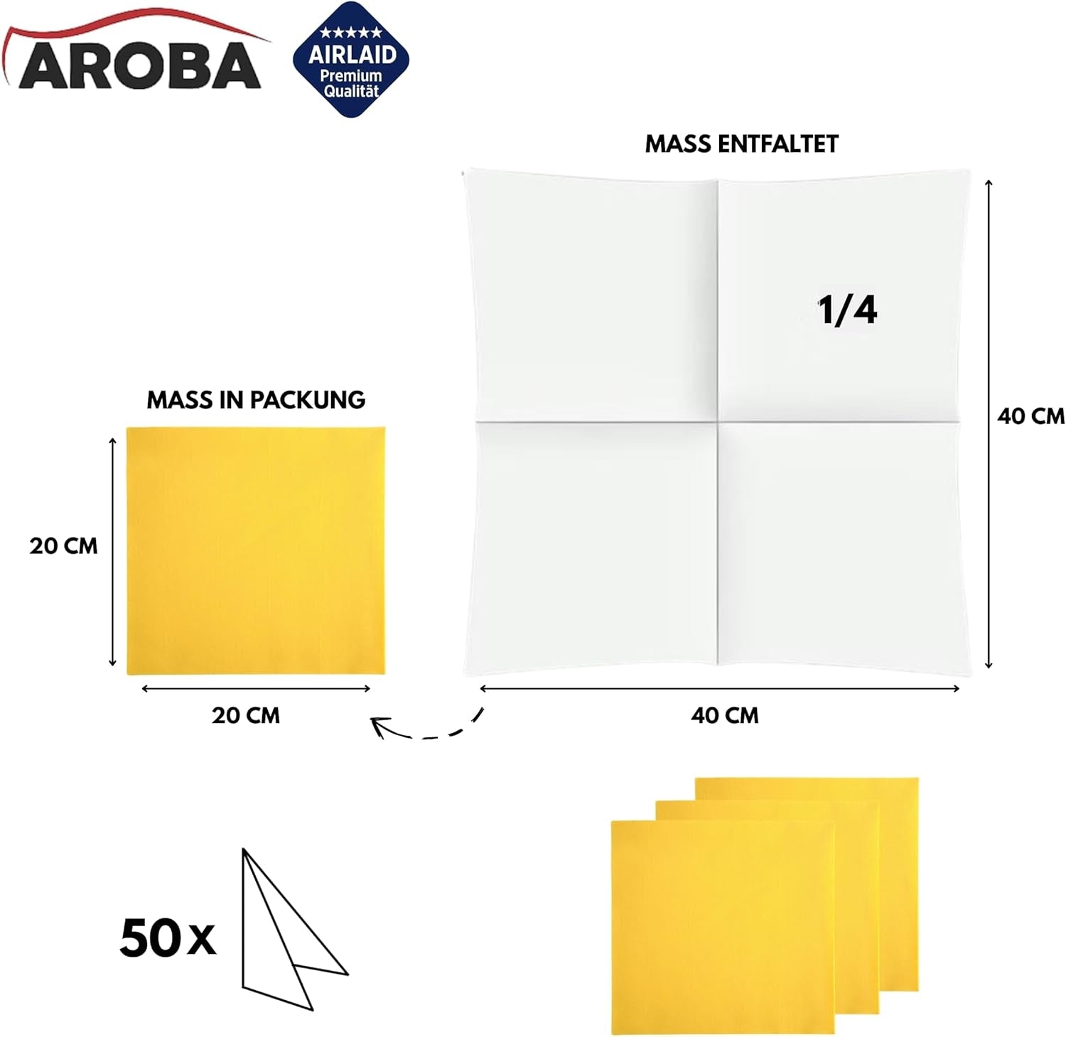50 Aroba Airlaid Servietten Textiloptik 19 FARBEN 40X40 cm 1/4 Falz Hochwertige Textiloptik Hochzeitsservietten für Jubiläen Hotel Gastronomie Feiertage Weihnachten Hochzeit Rosa