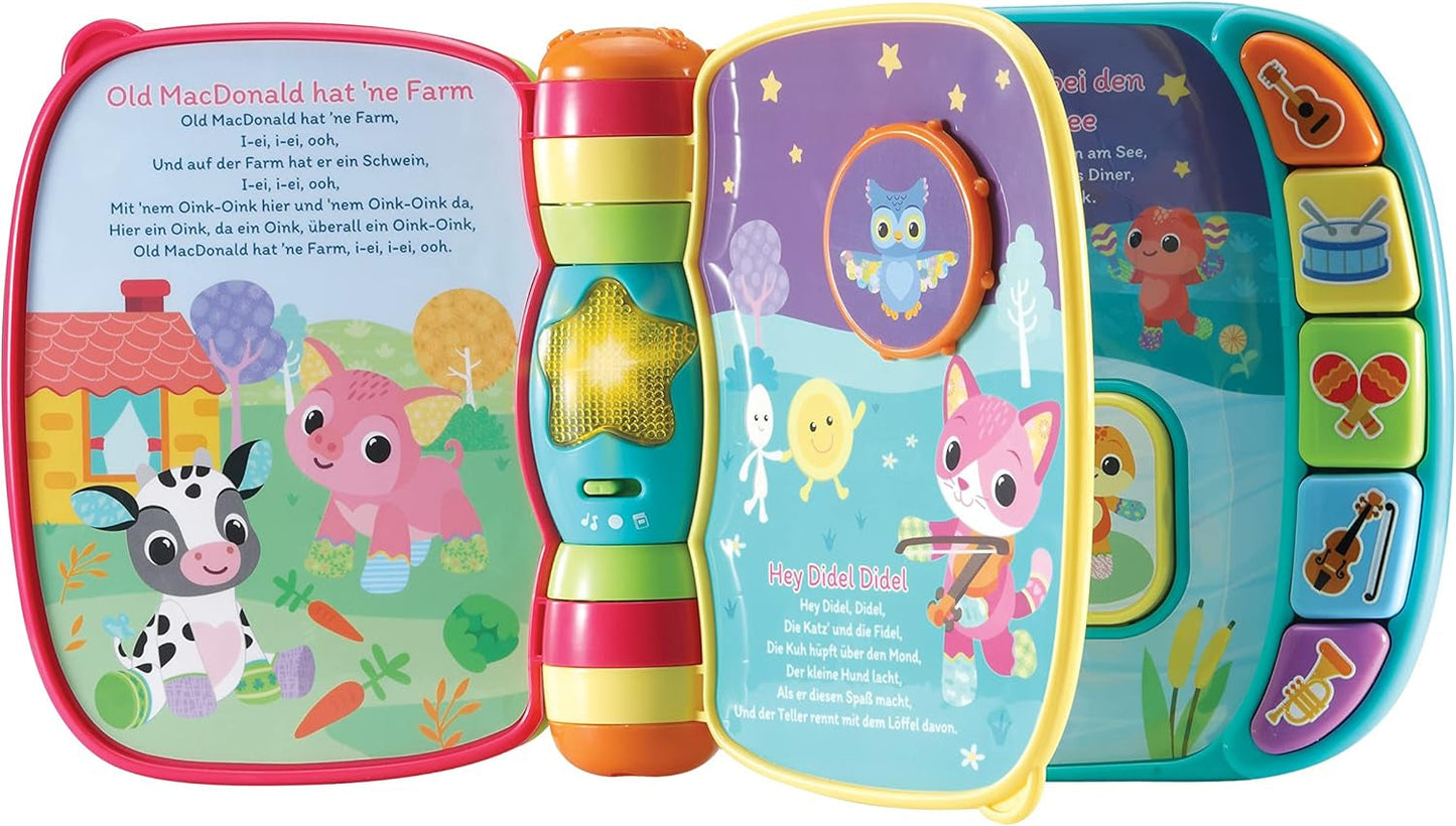 VTech Baby Adventure Spieltisch – Bunter Spieltisch für Babys mit 6 Spielfeldern und interaktiven Elementen & Baby My First Song Book. 6-seitiges buntes Buch und bewegliche Elemente zum Spielen. Bebe Toys Naty Shop