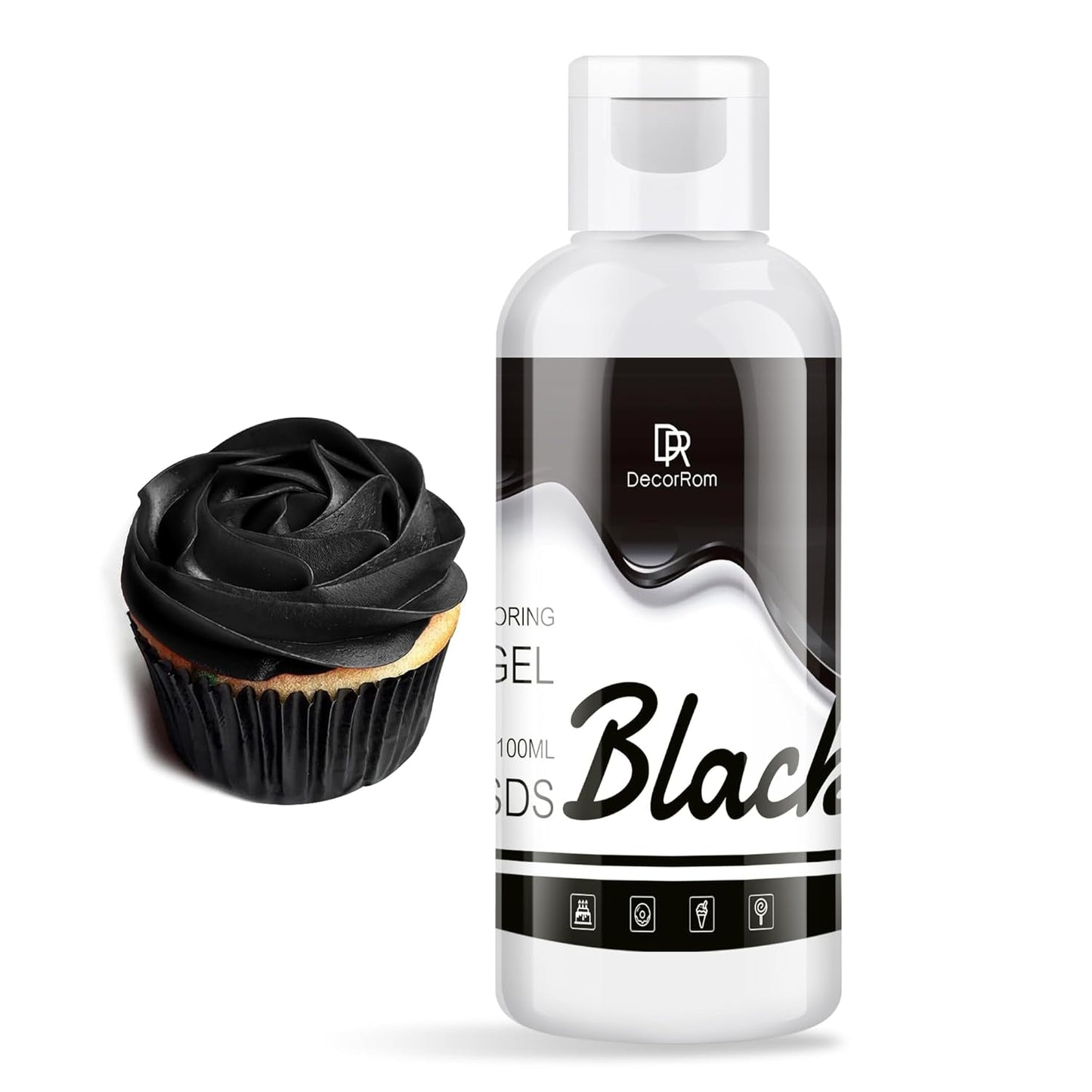 Gel-Lebensmittelfarbe – 120 g konzentrierte Lebensmittelfarbe zum Dekorieren von Kuchen, Backen, Keksen, Macarons – zuckerfreie Lebensmittelfarbe für Getränke, Kuchendekoration, DIY-Schleim, Osterei (weiß)