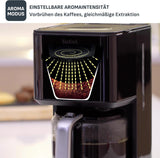 Tefal Smart'n Light Espressomaschine mit Timer, Espressomaschine mit programmierbarem Filter 1,25 l, Aromafunktion für intensives Aroma, Warmhaltefunktion, Anti-Tropf und leicht zu reinigen, Schwarz
