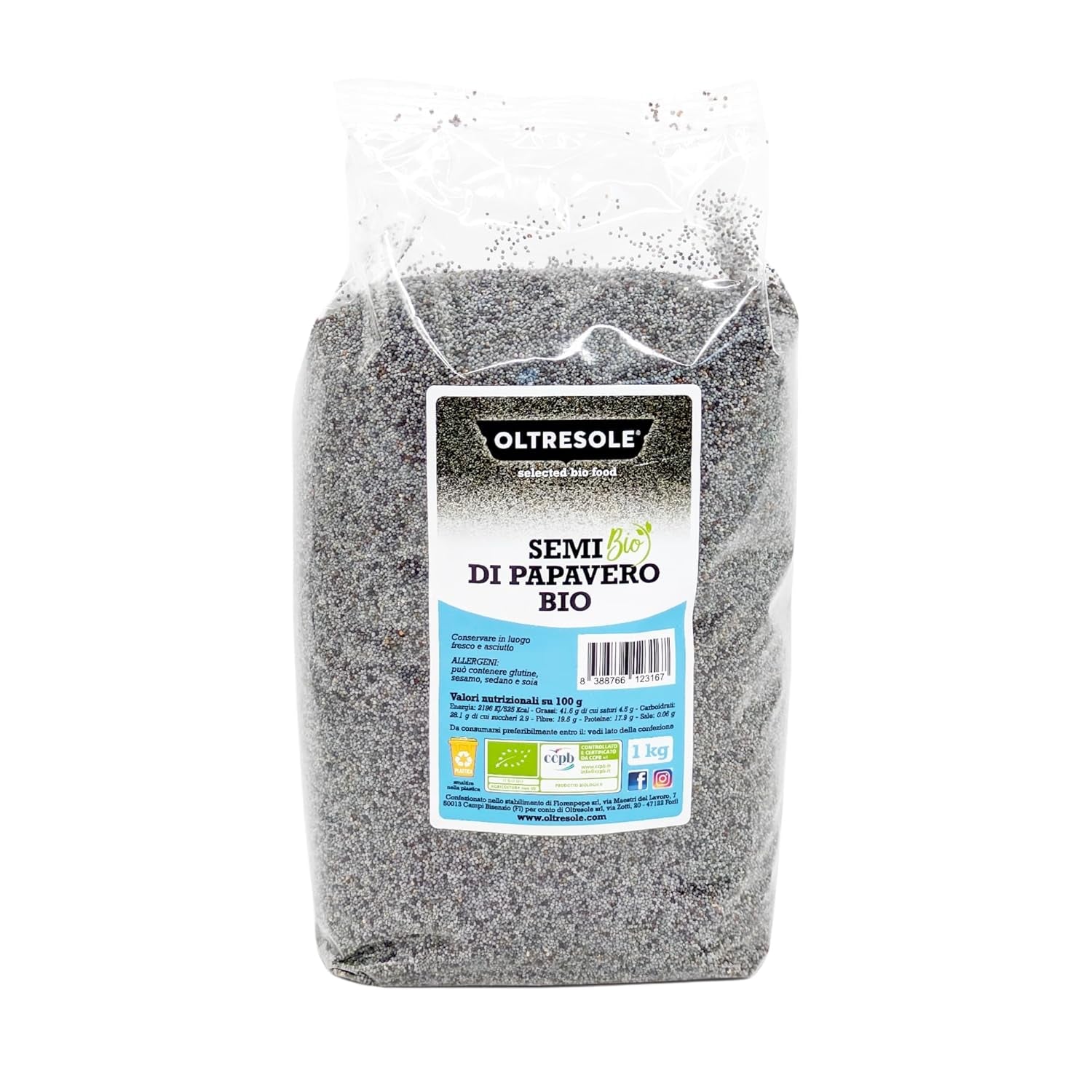 Bio-Mohnsamen, 3 kg, nährstoffreiche Bio-Mohnsamen, ideal zum Kochen und Essen, praktische Größe