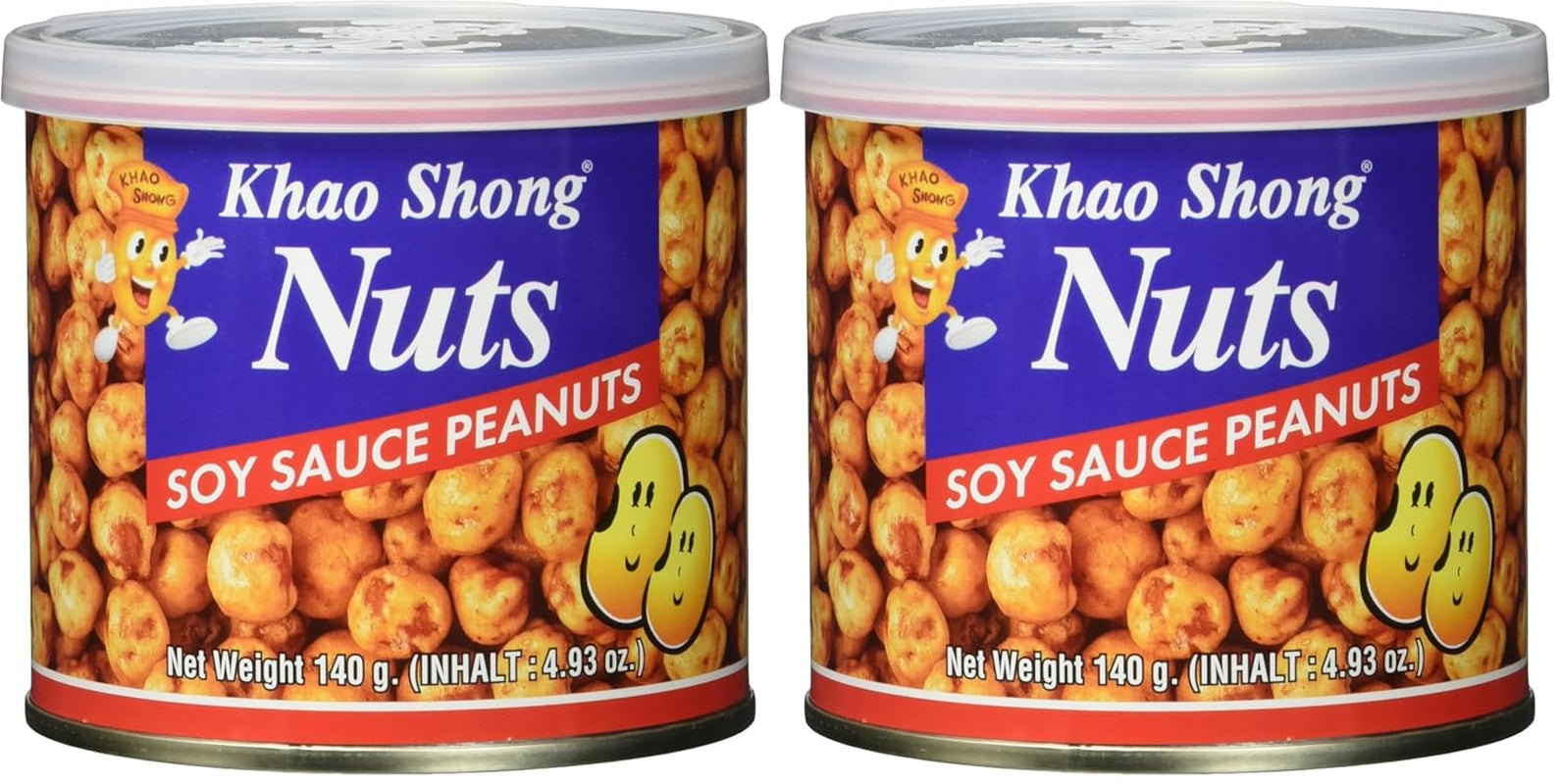 Khao Shong Gebratene grüne Erbsen mit Wasabi, knusprige Erbsen in würzigem Teig, eine fettarme Alternative zu Nüssen, mittelscharf, 1 140-g-Dose | 140 g (1 Packung)