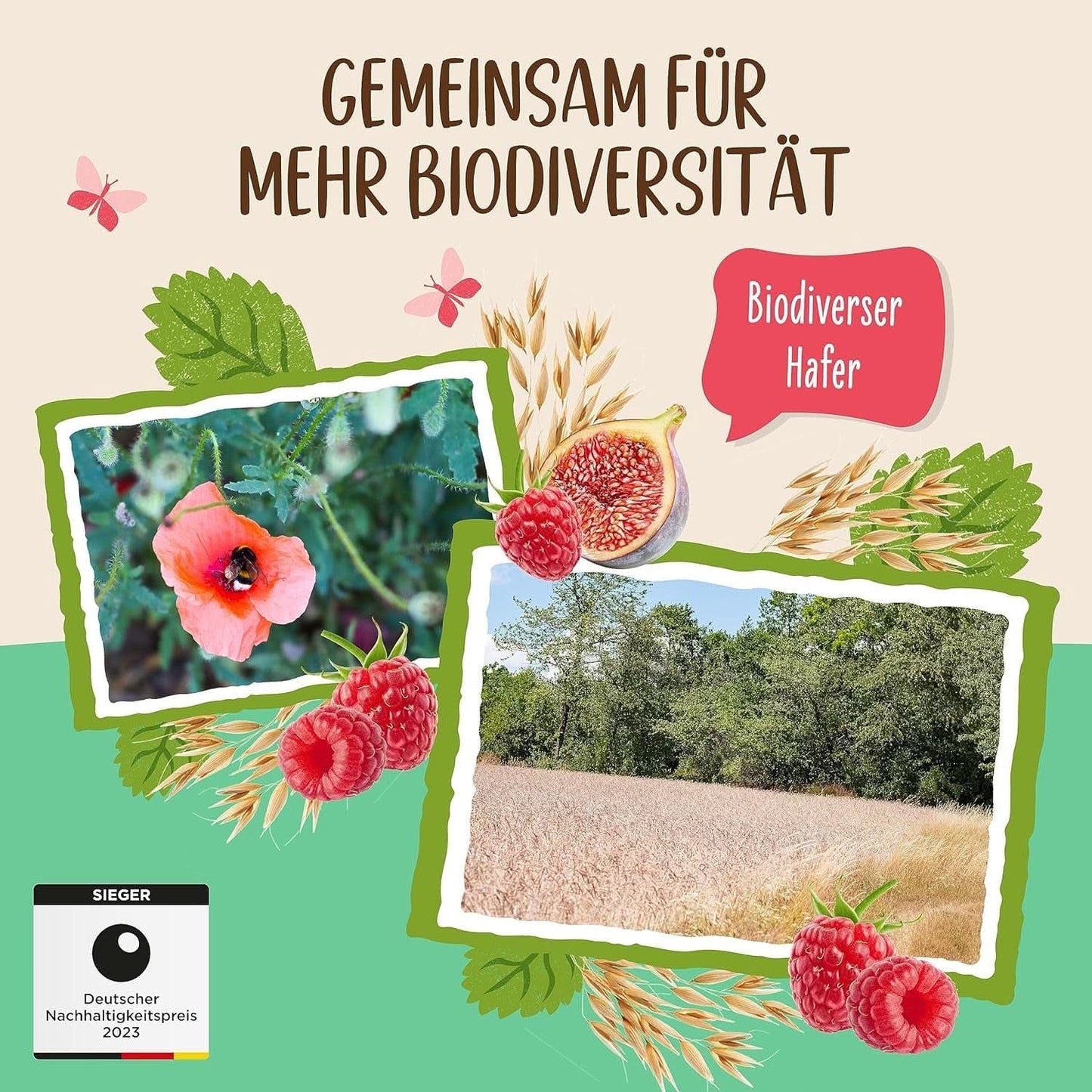 Allos ungesüßter Feigen- und Himbeerbrei, Set 6 x 500 Gramm Cereals Naty Shop