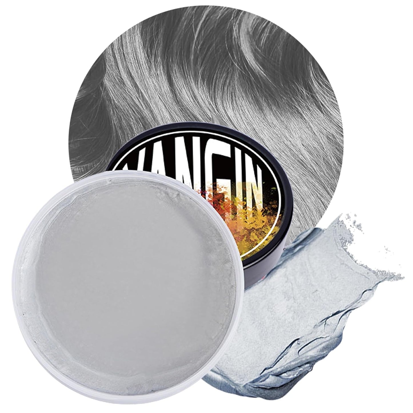 Grüne temporäre Haarfarbe, Styling-Haarfarbe für Männer und Frauen, natürliche Pomade, Haarfärbewachs für Party, Cosplay & Halloween, Weihnachten, cremefarbene temporäre Haarfarbe (100 g, grün) Naty Shop Haarfarbe grau 1 g (1 Packung)