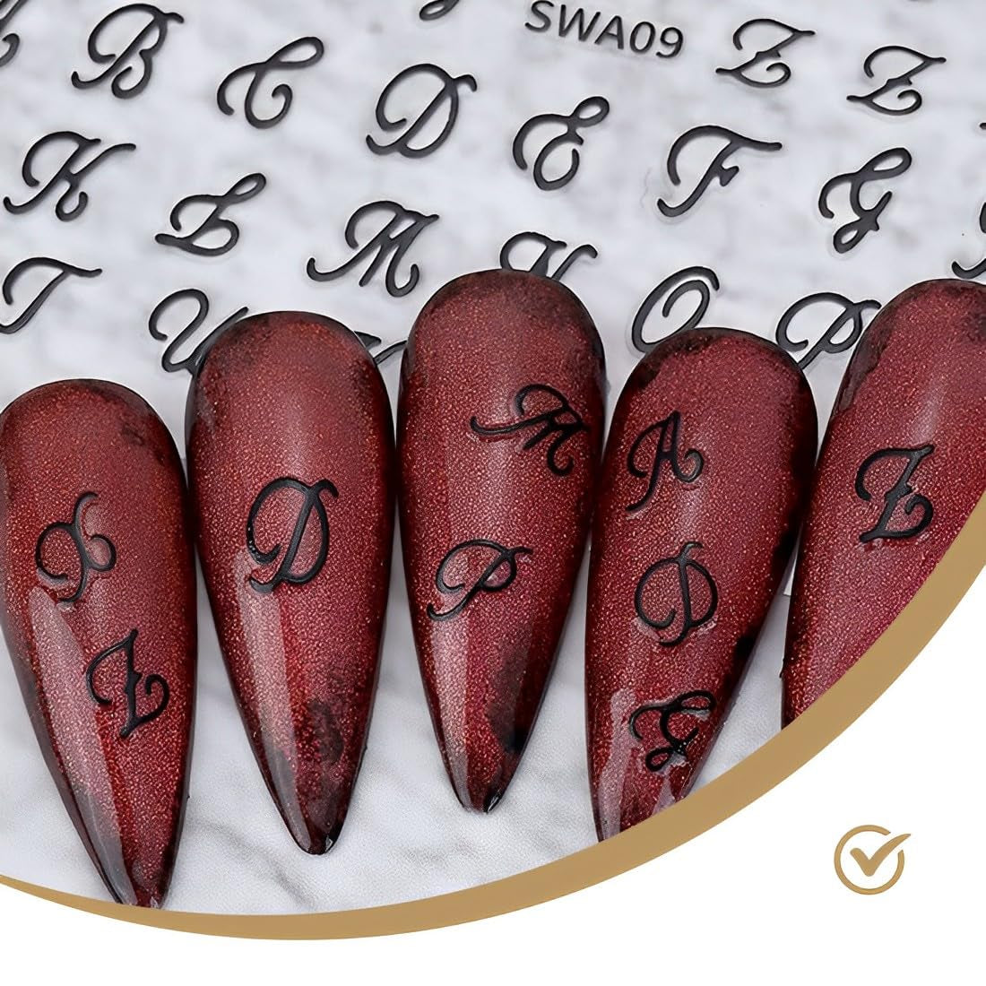 7 Blätter 3D Alphabets Nagelsticker Nagelfolie Selbstklebend Buchstaben Aufkleber Nägel Zubehör Nagelaufkleber Klebebuchstaben Aufkleber Selbst Gestalten Letter Letters Nail Art Sticker