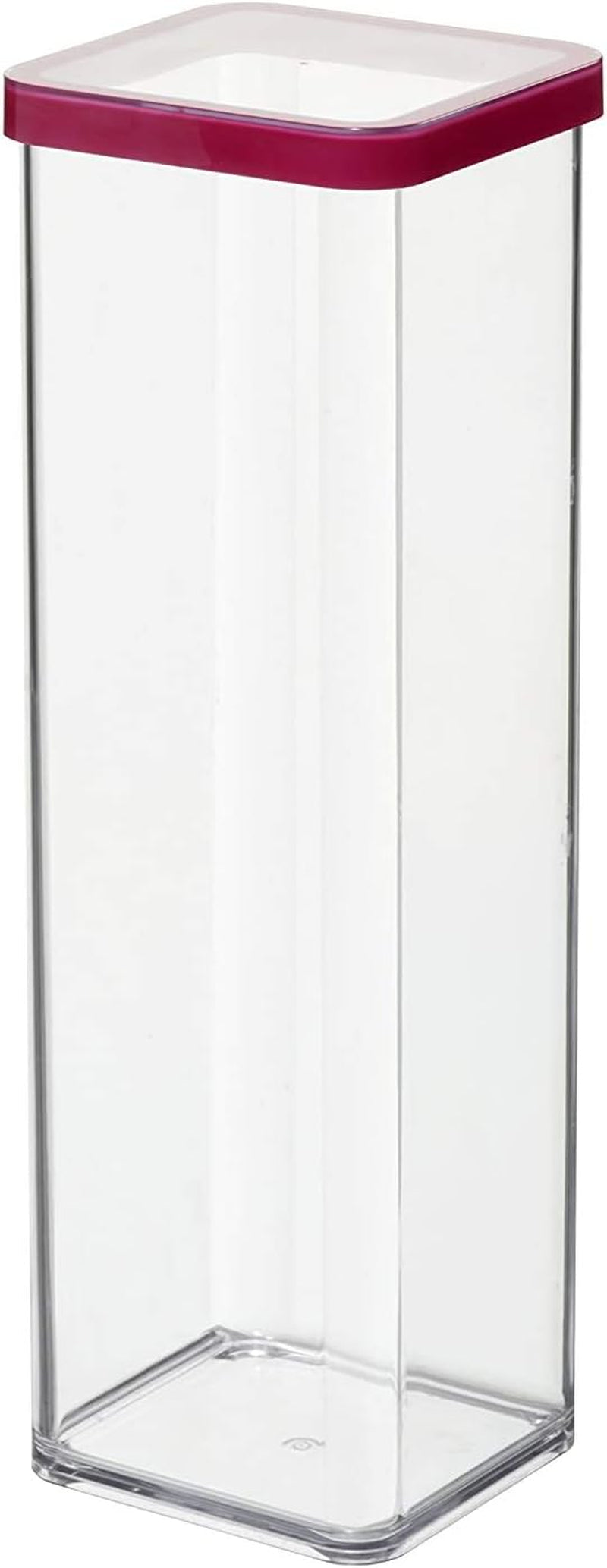 Rotho Loft 5er-Set Vorratsdosen mit Deckel, verschiedene Größen, Lebensmittel, Kunststoff (PP), BPA-frei, transparent/rot (21,4 x 21,4 x 23,5 cm). Frischhaltedosen Naty Shop, 2 l, quadratisch