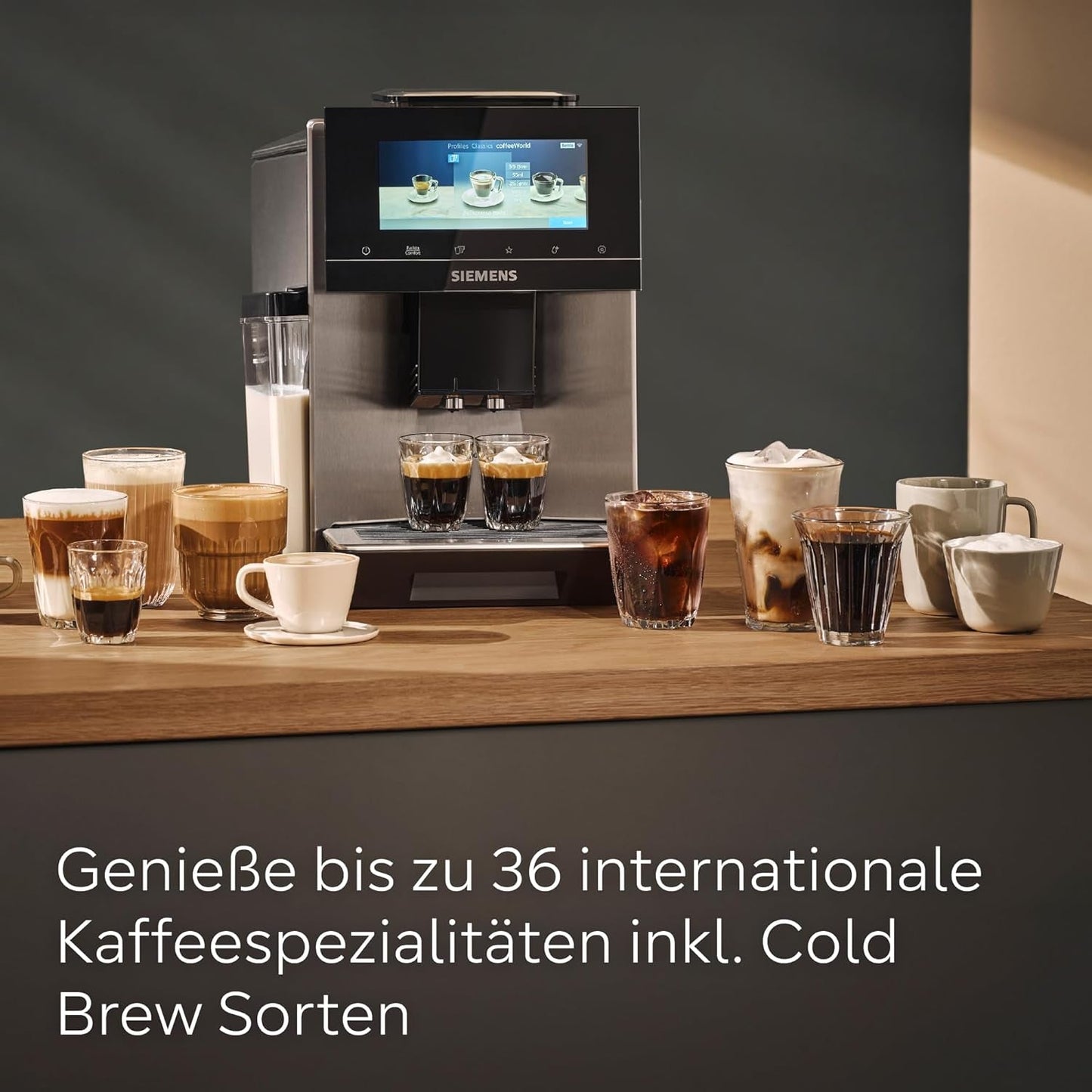 Siemens EQ900 TQ903D03 Automatische Espressomaschine, App-Steuerung, intuitives Touch-Display, Barista-Modus, AromaBoost, Geräuschreduzierung, Premium-Mahlwerk, automatische Dampfreinigung, 1500 W, Edelstahl