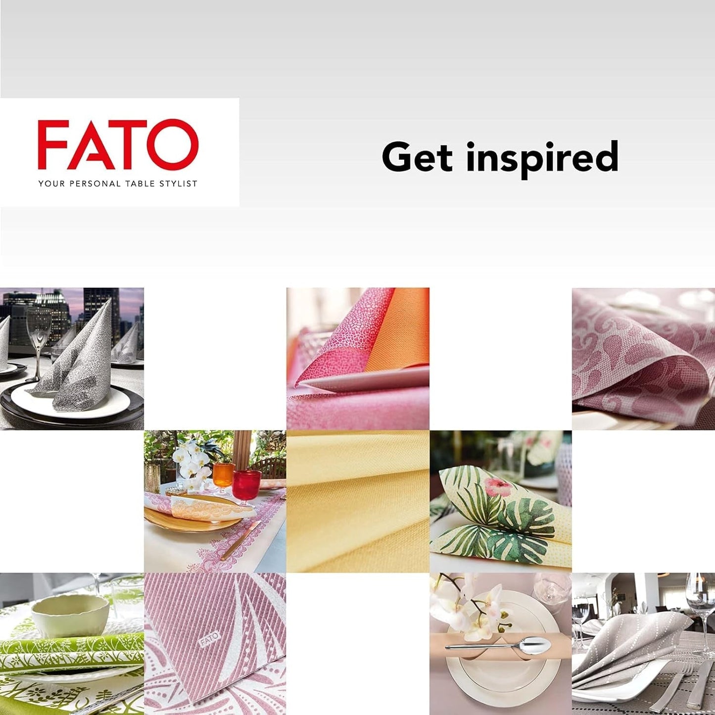 Fato - Trockene Papierservietten, Airlaid, Stoffeffekt, Packung mit 50 Servietten, Größe 40X40 in 4 gefaltet, Farbe Schwarz