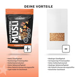 Layenberger 3K High Protein Müsli, 50% Eiweiß und 18% Kohlenhydrate - Einzelpackung (1X 390 G) - Schoko-Nuss Cerealien Naty Shop