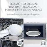 48-teiliges Keramik-Steinzeug-Geschirrset für 12 Personen, Ibiza-Design, TESTSIEGER. Ein wunderschönes mediterranes Geschirrset aus Keramiksteinzeug mit Schüsseln und Tellern. Pure Living Geschirrset, beige.