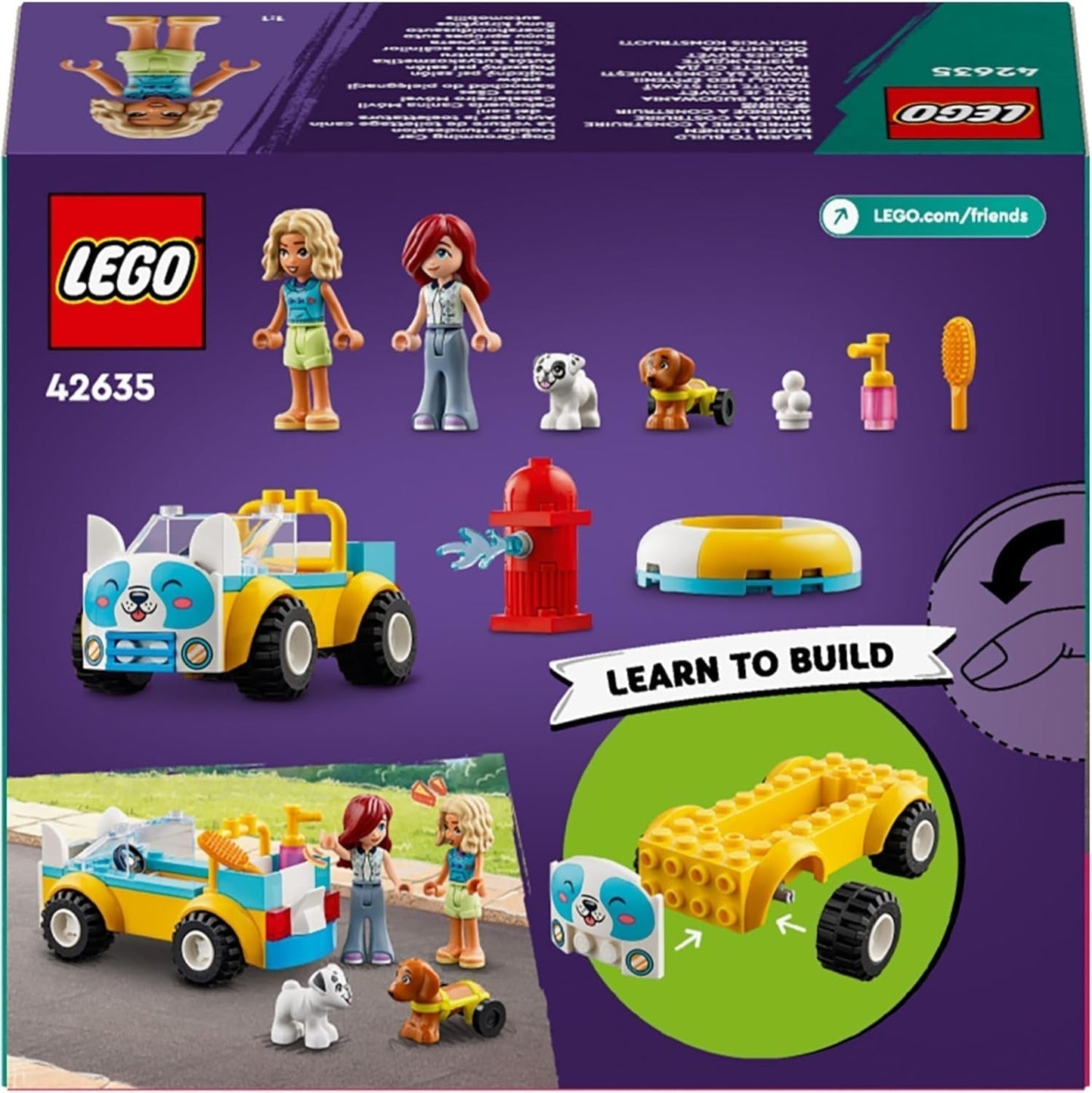 LEGO Friends Mobiler Hundepflegesalon, Rollenspiel-Tierfahrzeug-Spielset, Kinderspielzeug mit 2 Figuren und 2 Hunden für Mädchen und Jungen ab 4 Jahren, Hundepflegeset 42635 Bausätze Beuche den LEGO-Store