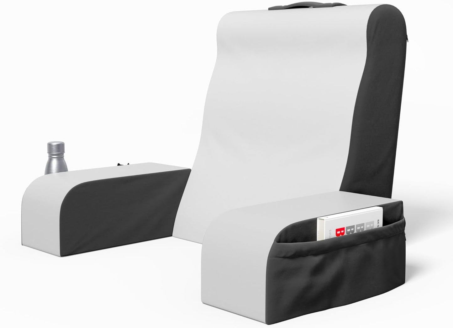 Keil-Lesekissen, Bett-Rückenlehnenkissen, Armkissen für Fernsehen, Bücher, Spiele, Schlafzimmer, Rückenstütze (grau/weiß, Standard)