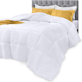 Utopia-Daunen-Bettbezug (weiß, Queen-Size-Bett) – für alle Jahreszeiten – Füllung aus silikonisierter Plüschfaser – kastengenäht Naty Shop Quilts & Quilts Standardtitel