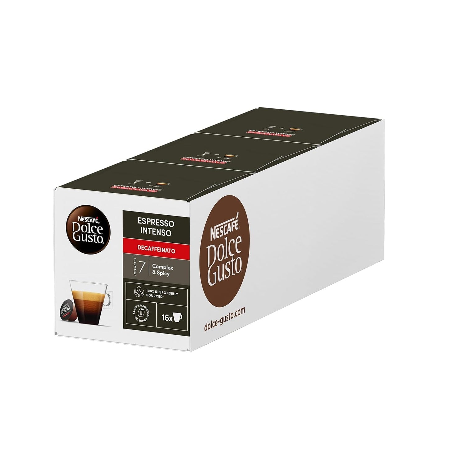 Nescafé Dolce Gusto Cafe Dolce Gusto Espresso Intenso Desc. | Nestle Pack 3 Kisten Mit 18 Kapseln,Die Jewells 16 Einheit(3er Pack)
