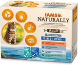 IAMS Natürliches Nassfutter für Katzen in Soße – Hochwertiges Nassfutter mit Fisch für ausgewachsene Katzen, Sea Collection, 12 x 85 g