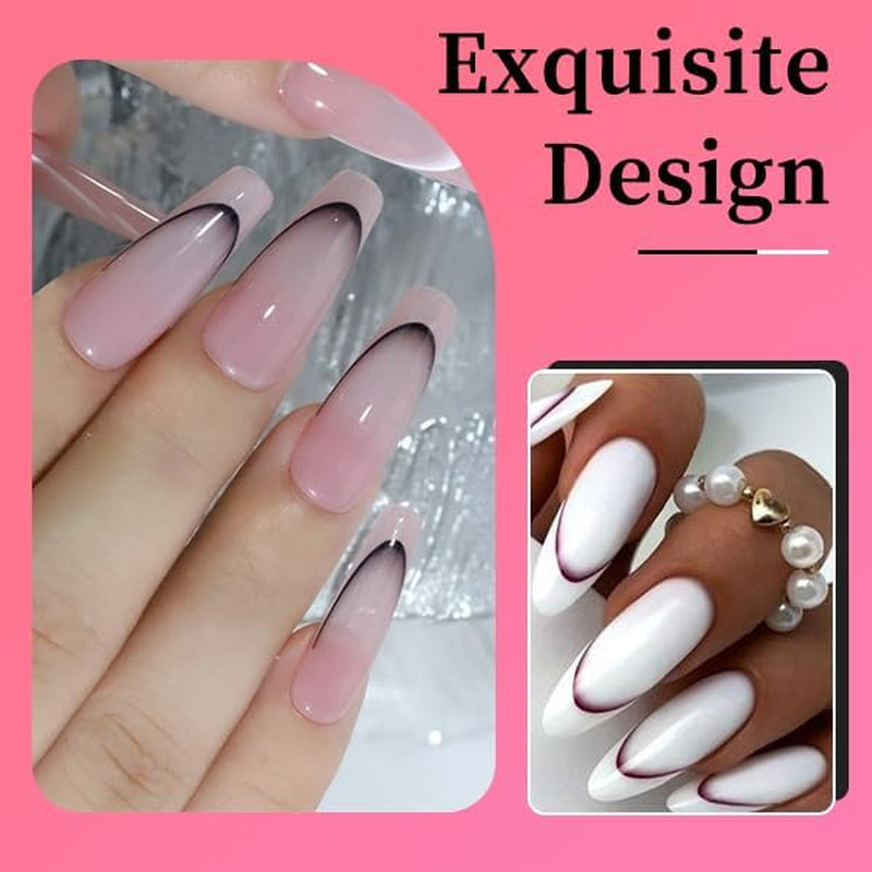 French Tip Nagelaufkleber – 6 Blatt selbstklebende Nail Art Schablonen – Nagelzubehör und Dekoration