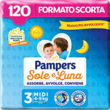 Pampers Sun and Moon Midi Windeln, Größe 3 (4-9 kg), 120 Windeln