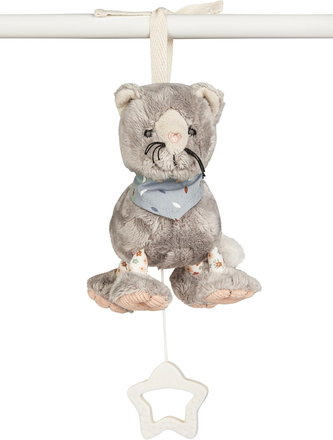 Sterntaler S Katze Lilly Spieluhr – Baby-Spieluhr aus weichem Stoff – Plüschtier für Kinder zum Binden – Einschlafhilfe wirkt beruhigend zu Hause und unterwegs, grau Toys Bebe Naty Shop