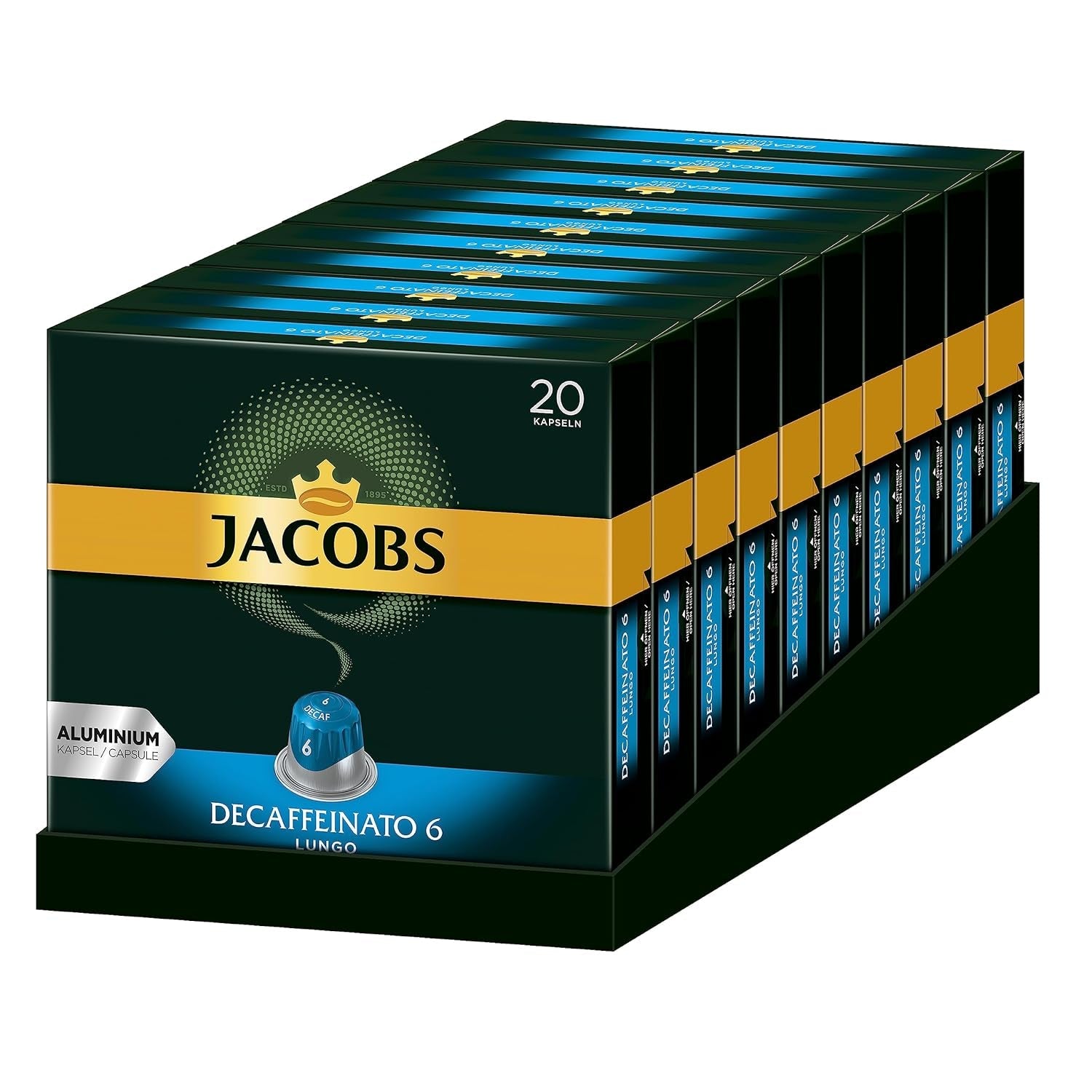 Kaffeekapseln Lungo Classico (nur für kurze Zeit) Megapack XXL & Kaffeekapseln Lungo Decaffeinato- Intensität 6-200 Nespresso-kompatible Kapseln, 10er Pack, 10 x 20 Getränke