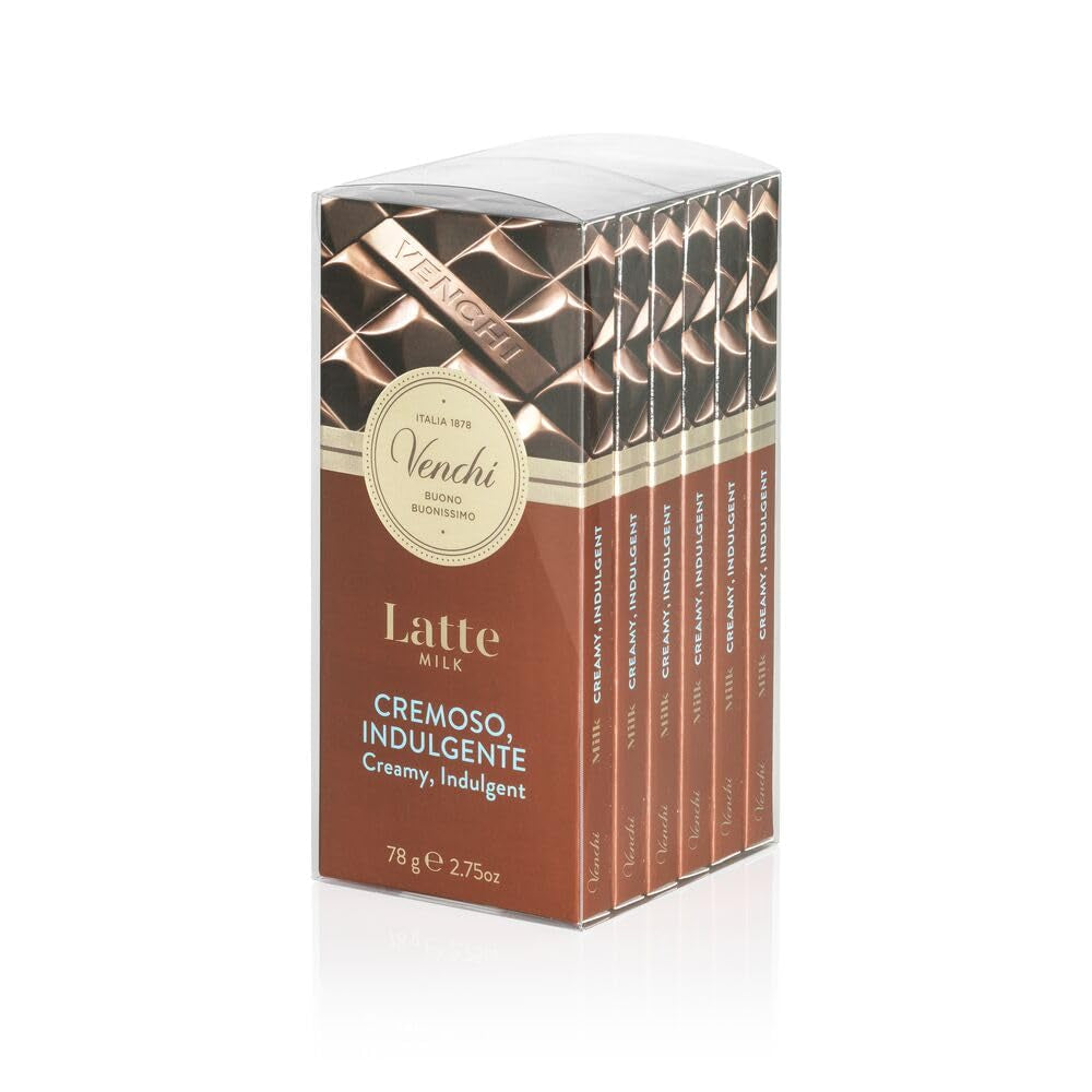 Venchi – Set mit 6 verschiedenen Milchschokoladenriegeln, 468 g – glutenfrei – Geschenkidee