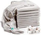 MAKIAN Musselin-Quadrate, 10 Stück, 80 x 80 cm, Öko-TEX® Standard 100 zertifiziert, 10 Premium-Spucktücher – doppelt gewebte Stoffquadrate/Musselin-Quadrate, kochfest – Weiß
