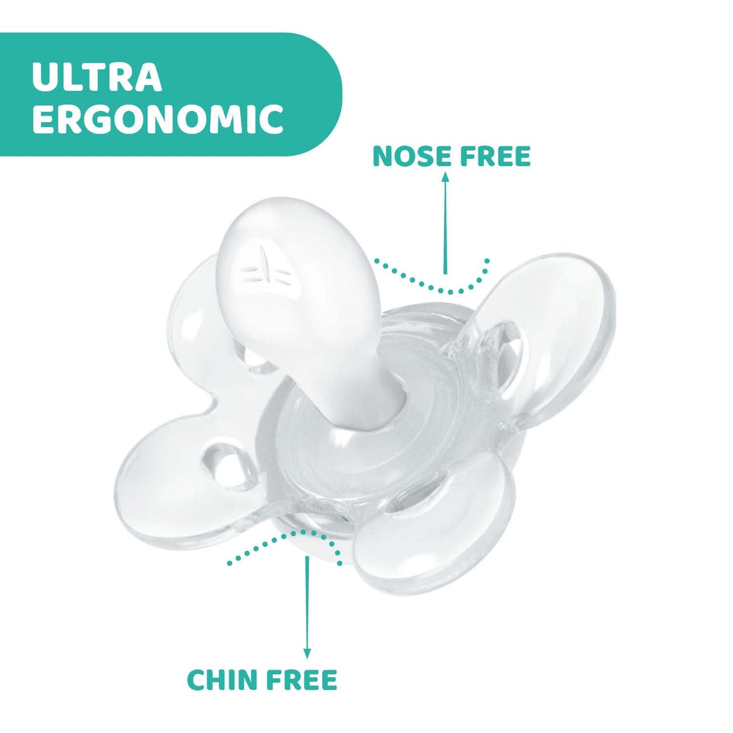 Chicco PhysioForma Comfort Schnuller 6-16 Monate, 1 Stück, Schnuller mit Silikonsauger, unterstützt die physiologische Atmung und fördert die korrekte orale Entwicklung, blau