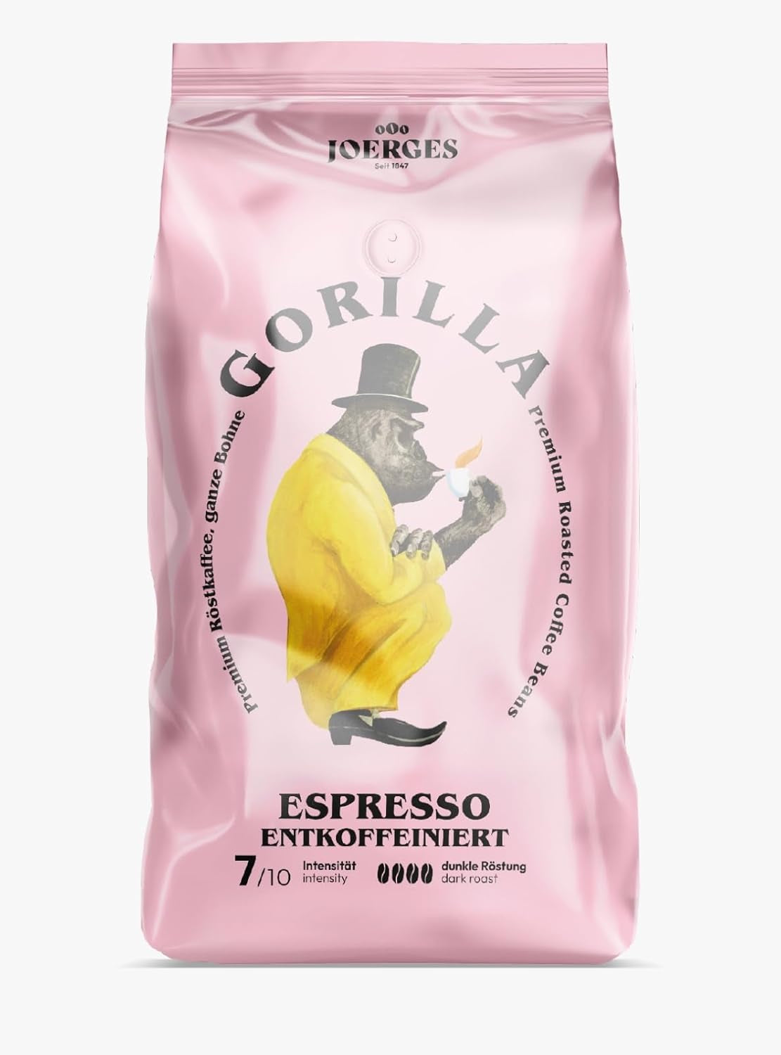 Espresso GORILLA 1000g entkoffeiniert, ganze Bohnen