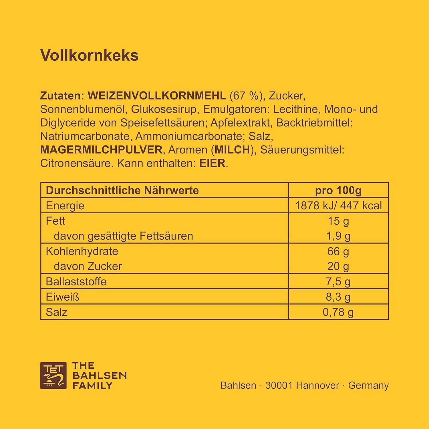 LEIBNIZ Vollkornkekse, 200 g, Knusprige Kekse aus Vollkornmehl 100 % (1 x 200 g)