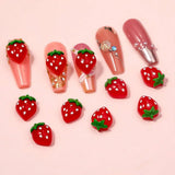 100 Stück 3D Nail Charms Rosa Rot Kirsche Erdbeere Blume Nagel Charms Kamelie Rose Schmetterling Nail Art Charms Flatback Herz Schleife Charms Nägel Zubehör Mond Stern Nagelschmuck Nageldesign Anhänger