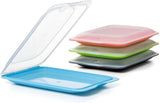 TATAY Fresh Slicer Box 4er-Set, BPA-frei, wiederverwendbar, stapelbar, spülmaschinenfest und MWO, zufällige Farben. Maße: 17 cm x 3,2 cm x 25,2 cm. Aufbewahrungsboxen für Lebensmittel, Naty Shop, Wurstbehälter – Einheit