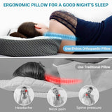Elviros orthopädisches Kissen aus Memory-Schaum, Nackenschmerzkissen, Schlafkissen, ergonomisches Nackenkissen, Nackenstützkissen, Anti-Schnarch-Kissen für Seitenschläfer, Bauchschläfer, weiß, orthopädische Nackenkissen, Naty Shop