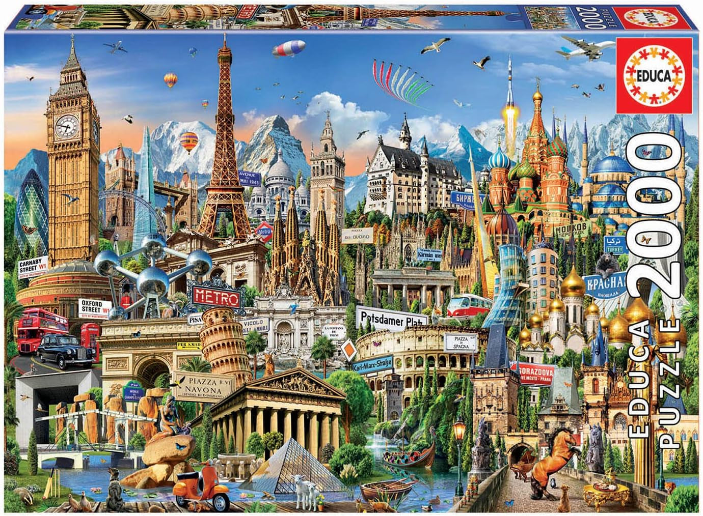 Educa - Puzzle 2000 Teile für Erwachsene | Wahrzeichen Europas, Puzzle 2000 Teile für Erwachsene und Kinder ab 14 Jahren, Touristenattraktionen (17697) Puzzle Naty Shop Standardtitel