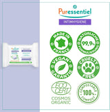 Puressentiel - Intimhygiene - Intimtücher - Reinigend und erfrischend - Empfindliche Schleimhäute und Haut - Langanhaltende Feuchtigkeitsversorgung 24 Stunden - Für den täglichen Gebrauch - X25 Stck.
