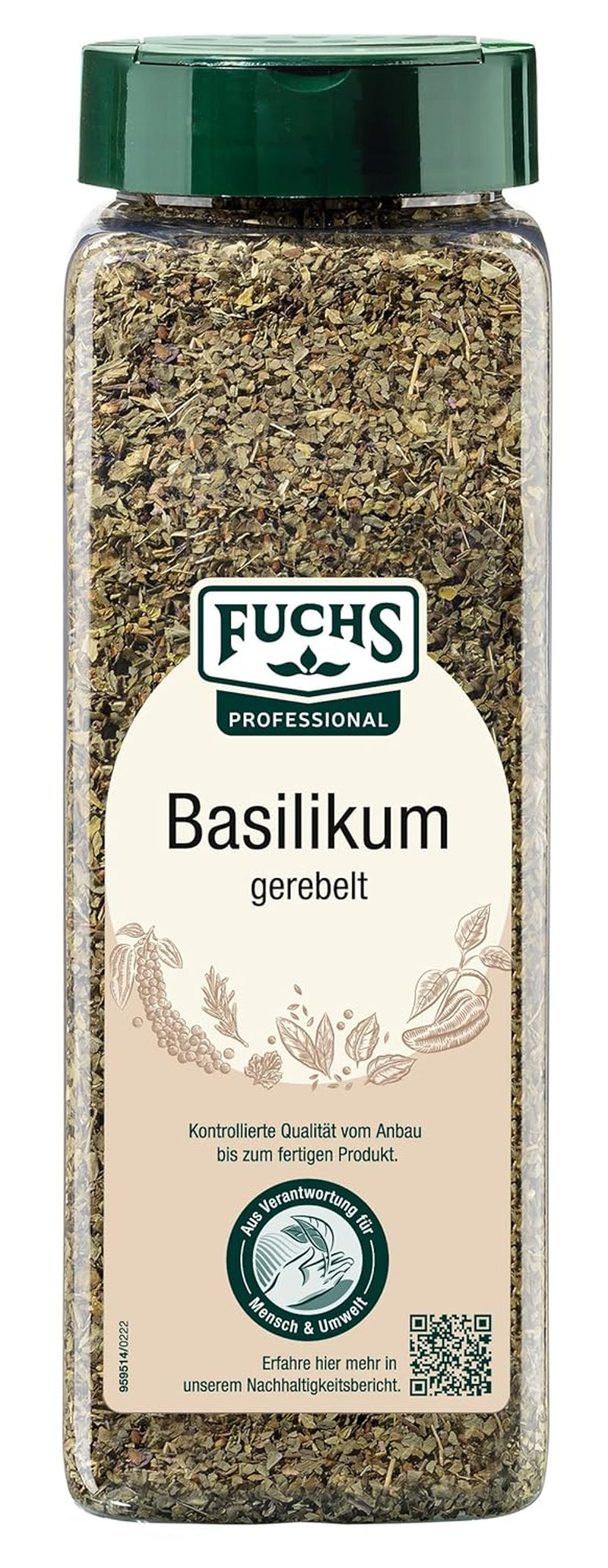 - Basilikum gegürtelt | Mediterranes Gewürzkraut für Großverbraucher | Mit praktischem Streuaufsatz | 150 g im großen Streuer