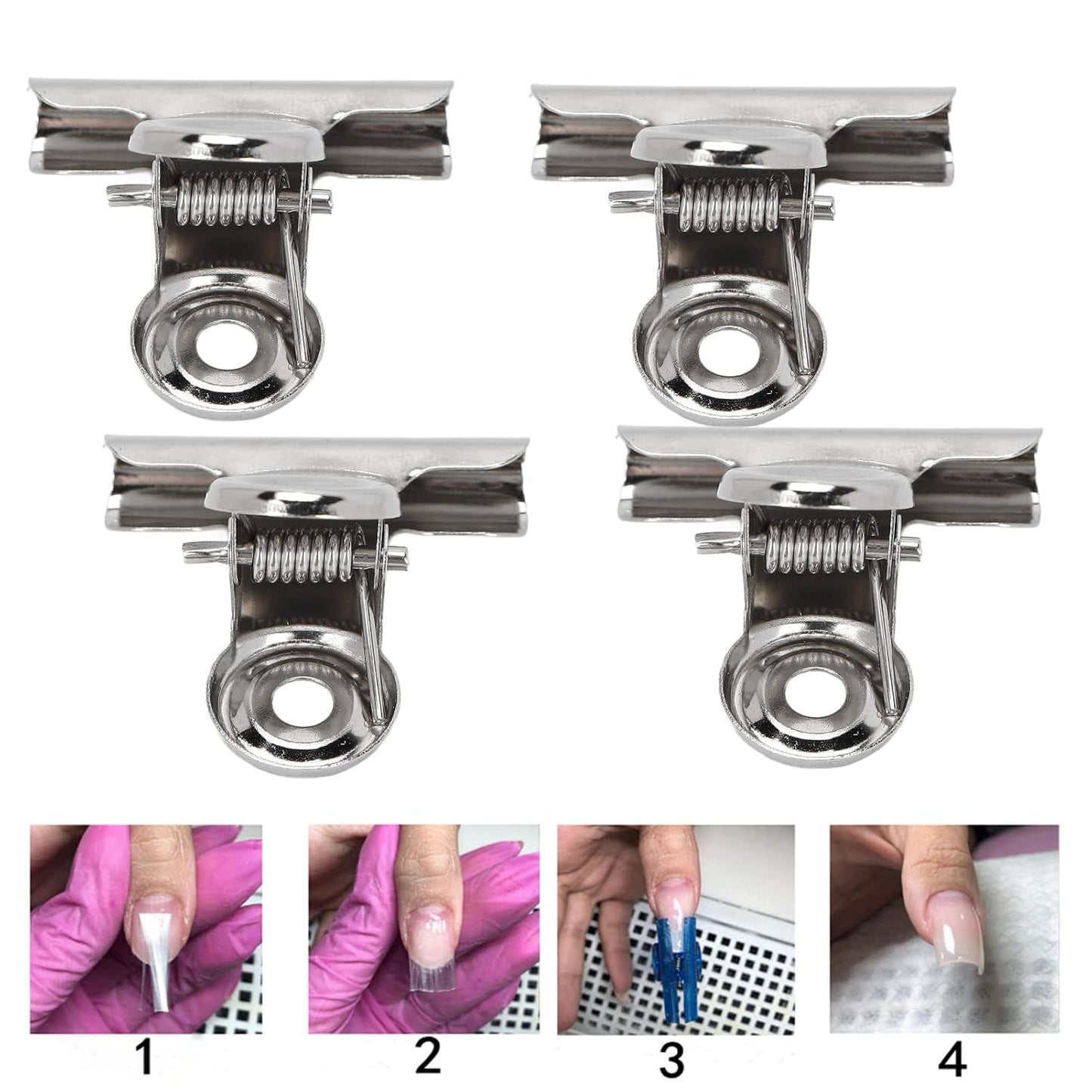 10 Stück Nagelclips, Metallclip, Nagelverlängerungsclip, Nagelkunst-Werkzeug, Fiberglas-Fixierer, Nagelkunst-Zubehör, langlebig, praktische Ausrüstung, Heim-DIY-Salon