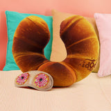 Croissant-Nackenkissen und Schlafmaske, Orange Naty Shop Reisekissen
