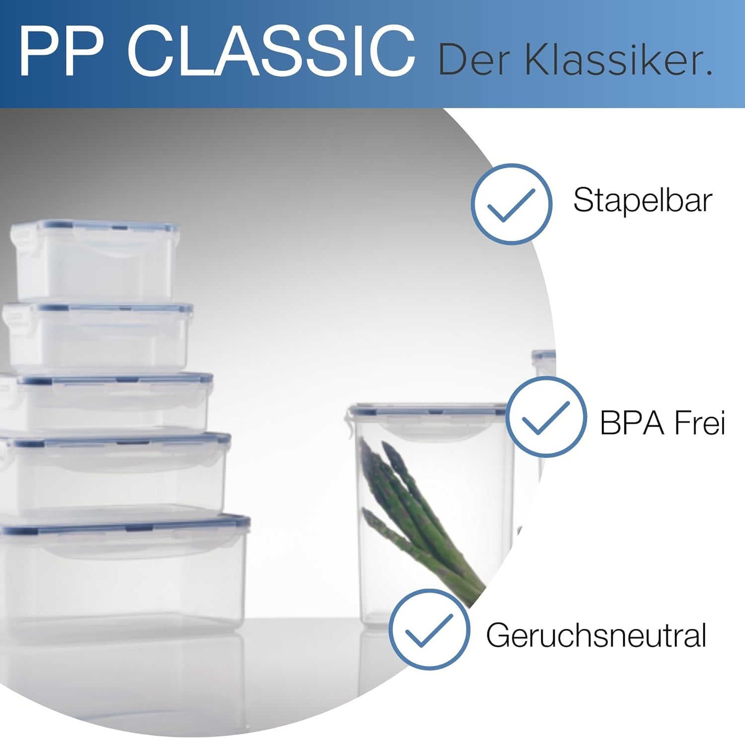 LocknLock PP Classic Frischhaltedosen-Set 5-teilig | 180 ml, 350 ml, 600 ml, 870 ml, 3,6 l | 100 % luft- und wasserdicht | ohne BPA | Gefrier- und Kühlschrank-Organizer | Spülmaschinen- und mikrowellengeeignete Aufbewahrungsboxen für Lebensmittel von Naty Shop