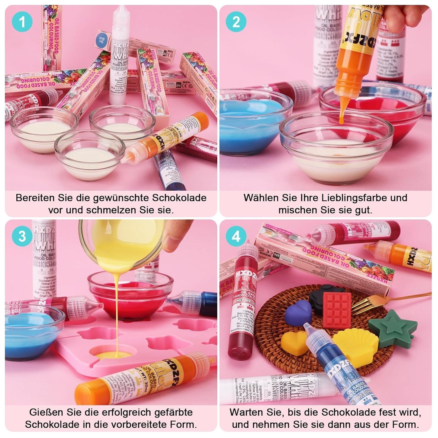 Fettlösliche Lebensmittelfarbe – 30 ml konzentrierte Lebensmittelfarbe auf Ölbasis für Schokolade, Lebensmittelfarben-Set für Kuchendekoration, Fondant, Buttercreme, Backen, Basteln (Marineblau)